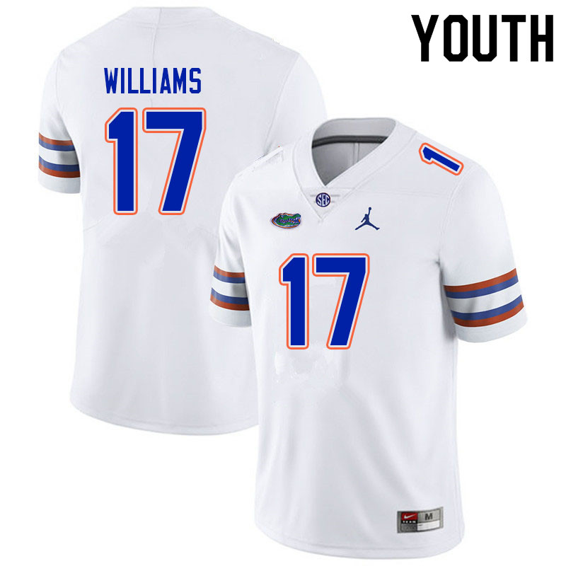 Youth #17 Scooby Williams Florida Gators College Football Jerseys Sale-White - Click Image to Close